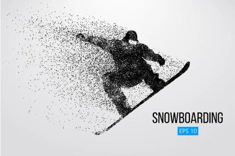 Silhouette of a snowboarder jumping isolated. Vector illustration Stock Illustration