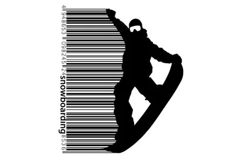 Silhouette of a snowboarder jumping isolated. Vector illustration Stock Illustration