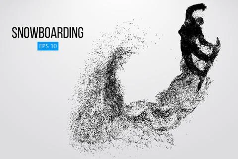 Silhouette of a snowboarder jumping isolated. Vector illustration Illustrazione stock