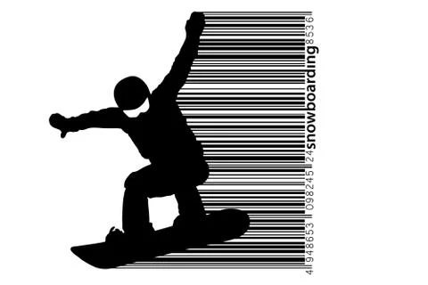 Silhouette of a snowboarder jumping isolated. Vector illustration Illustrazione stock