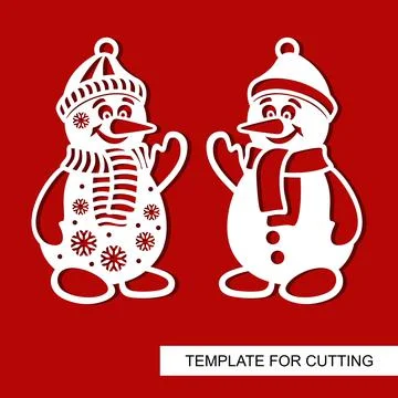 Silhouette of Snowman.  Stock Illustration