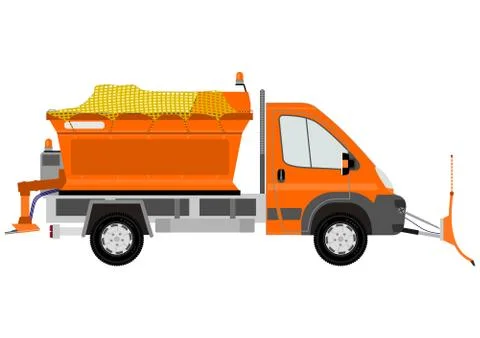 Silhouette of snowplough Stock Illustration