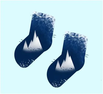 Silhouette Socks with blue background Stock Illustration