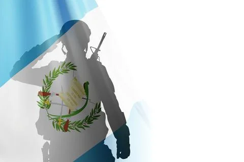 Silhouette of a soldier with Guatemala flag Stock Illustration