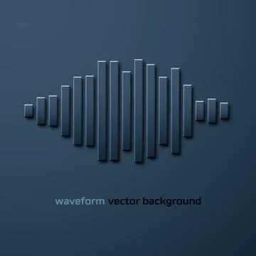 Silhouette of sound waveform with shadow Illustrazione stock