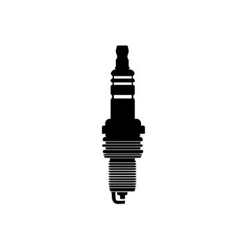 Silhouette of Spark Plug on White Background. Vector icon. Stock Illustration