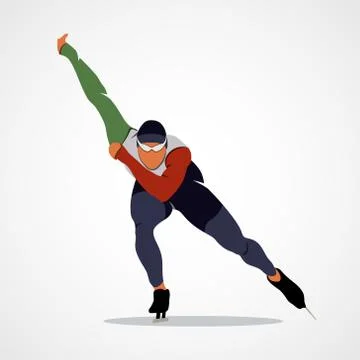 Silhouette speed skaters Illustrazione stock