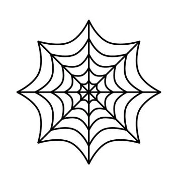 Silhouette of spider cobweb on white background. Vector Illustration. 스톡 일러스트