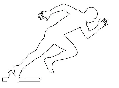 Silhouette of a Sprinter in Motion Stock Illustration