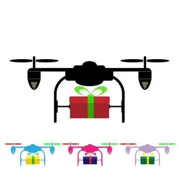 Silhouette of a square commander with a gift Illustrazione stock