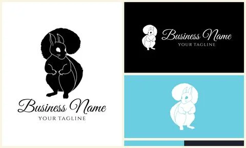 Silhouette squirrel vector logo template Stockillustratie