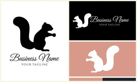 Silhouette squirrel vector logo template イラスト素材