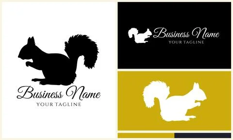 Silhouette squirrel vector logo template イラスト素材
