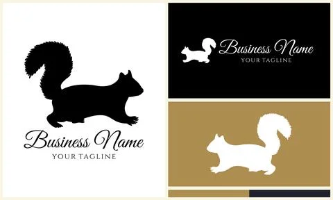 Silhouette squirrel vector logo template イラスト素材