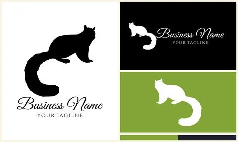 Silhouette squirrel vector logo template イラスト素材