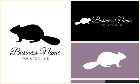 Silhouette squirrel vector logo template Stock Illustration