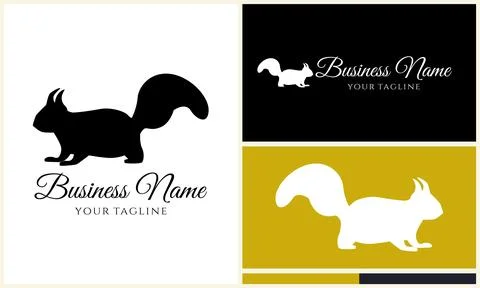 Silhouette squirrel vector logo template イラスト素材