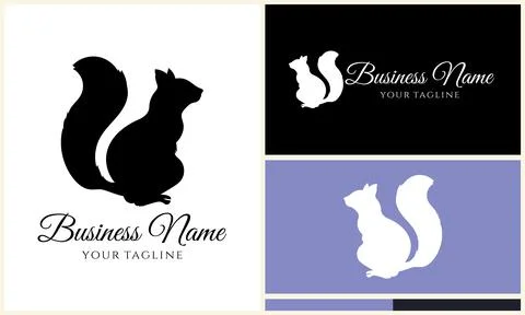 Silhouette squirrel vector logo template イラスト素材