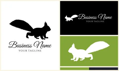 Silhouette squirrel vector logo template イラスト素材