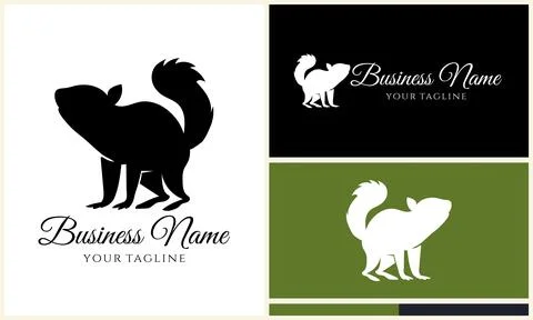 Silhouette squirrel vector logo template イラスト素材