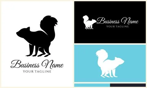 Silhouette squirrel vector logo template Illustrazione stock
