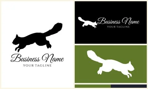 Silhouette squirrel vector logo template イラスト素材