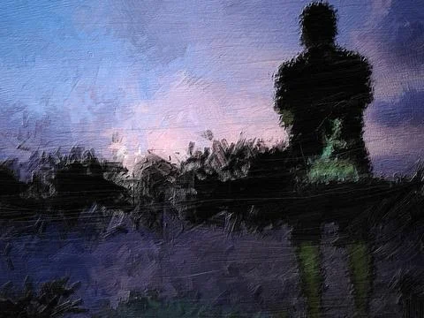 Silhouette of a standing human Stock Illustration
