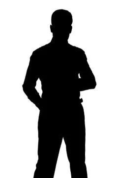 Silhouette of standing man Stock Photos