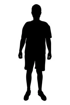 Silhouette of standing man. Vector illustration Stock Illustration