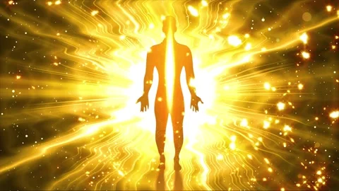 Silhouette of Standing Person with Light effect Stock Footage 262297953