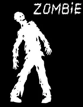 Silhouette of a standing zombie concept. Vector illustration. Stock Illustration