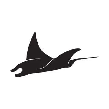 Silhouette Of Sting Ray Stock Illustration