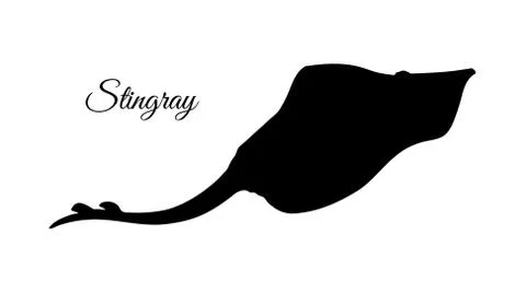 Silhouette of stingray Stock Illustration