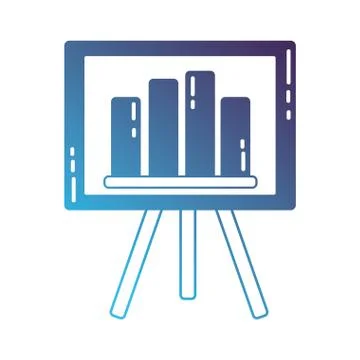 Silhouette strategy presentation with statistics graphic bar 스톡 일러스트