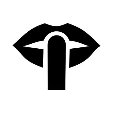 Silhouette Style Please Keep Silent Silence Finger Lips Icon Symbol Sign Lo.. Stock-Illustration