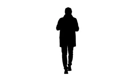 Silhouette Stylish guy connected on internet with tablet. Illustrazione stock
