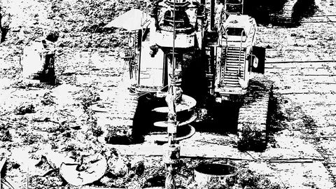 Silhouette Stylized Concept of Construction Site Stock-Footage 124354761