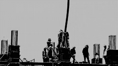 Silhouette Stylized Concept of Construction Site Stock-Footage 219713375