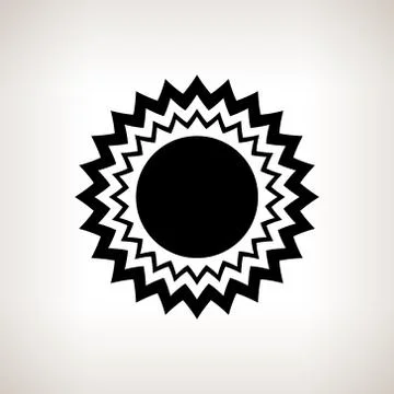 Silhouette sun with rays on a light background 스톡 일러스트