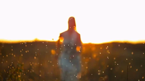 Silhouette in the sunlight, slow motion Stock Footage 86468628