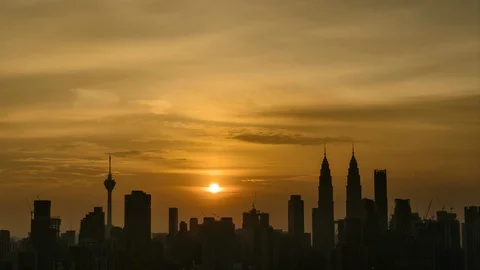 Silhouette sunset 4k Timelapse Stock Footage 91490367