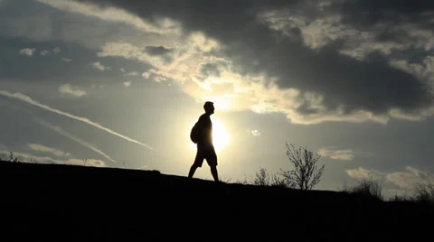 Silhouette in the sunset Video stock 31290295