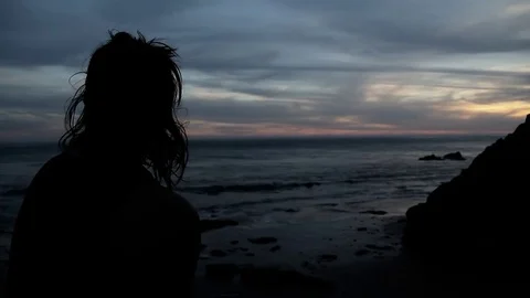 Silhouette in the sunset Stock Footage 83247093