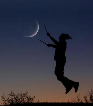 Silhouette at sunset Stock Photos