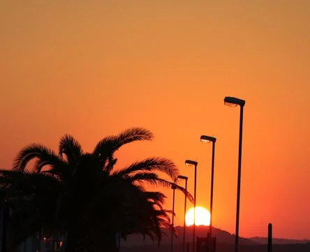 Silhouette sunset Stock Photos