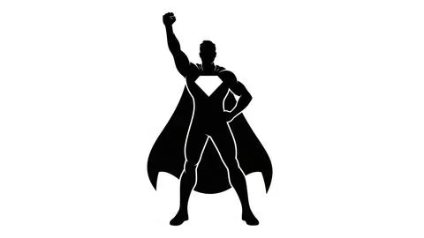 Silhouette of a superhero Stock Illustration