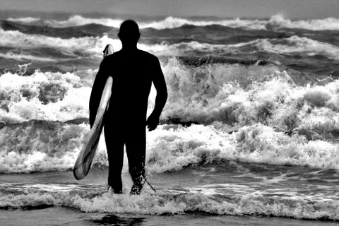 Silhouette Surfer Stock Photos