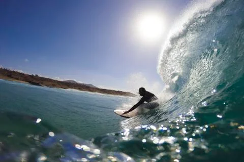 Silhouette surfer Stock Photos