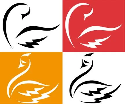 Silhouette of a swan Stock Illustration