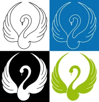 Silhouette of a swan Stock Illustration